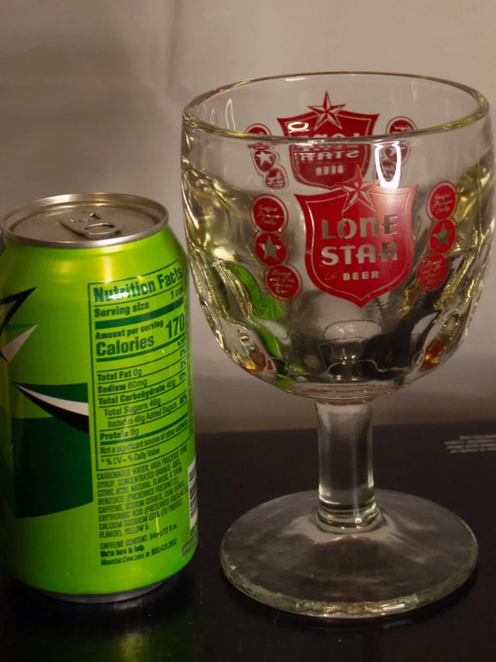 Vintage Lone Star Beer Thumbprint Goblet-8 Ounce Stem Goblet